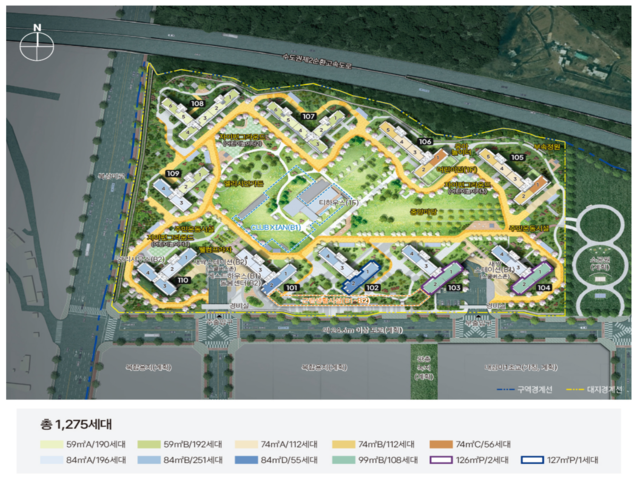 북오산자이 모델하우스 단지배치도